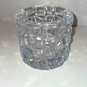 Signed Tiffany & Co Sierra Rock Cut Crystal Votive Candle Holder